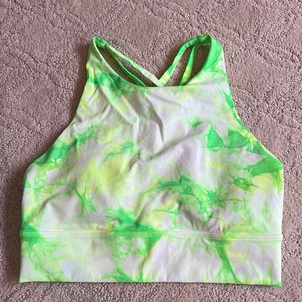 Lululemon high neck racer back tie dye bra SIZE 8 nwb